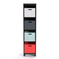 Стеллаж С 4 полками из металла Hiba единый размер серый LA REDOUTE INTERIEURS  фото, kupilegko.ru